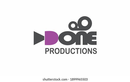 
vector illustration of minimalist simple d one logo production in purple color