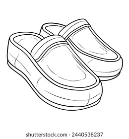 Vector illustration of a minimalist slipper outline icon, perfect for relaxation.
