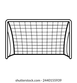 Vector illustration of a minimalist soccer goal outline icon, ideal for athletic projects.