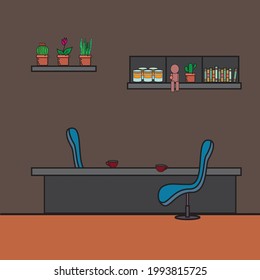 ilustración vectorial del espacio minimalista con árbol pequeño