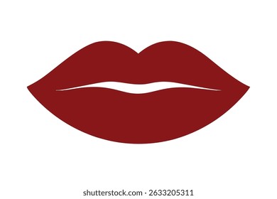 Ilustración vectorial de un gráfico de labios rojos minimalista y llamativo que transmite diseño moderno y elegancia. Perfecto para proyectos de belleza, moda o arte minimalista.