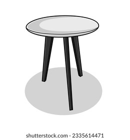 Vector Illustration of Minimalist Table with White Background