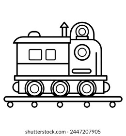 Vector illustration of a minimalist toy train icon.
