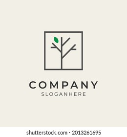 vector illustration of minimalist tree logo design perfect for modern company