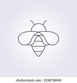 A vector illustration of a minimalistic bee contour on a isolated white background