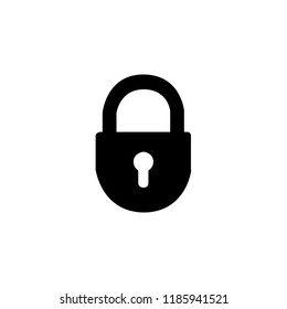 Vector illustration of minimalistic black lock icon	

