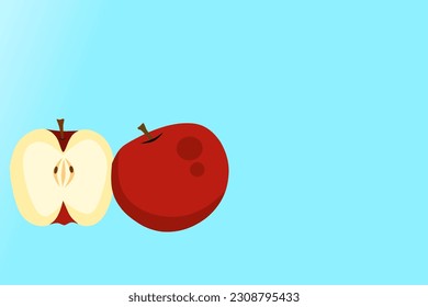 Vector illustration of minimalistic cartoon apple fruit