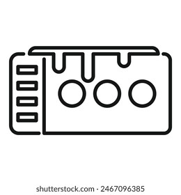 Vector illustration of a minimalistic credit card icon in black and white
