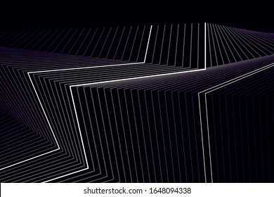 Ilustración vectorial del patrón oscuro minimalista de líneas. Fondo negro abstracto. EPS10.