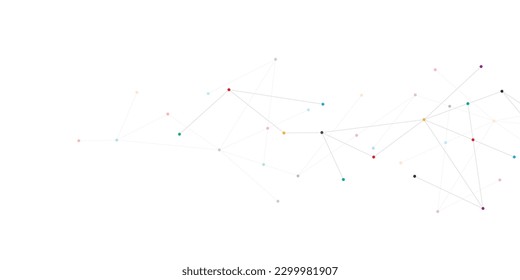 Vector illustration of minimalistic design with connecting the dots and lines. Abstract geometric background of science and technology concept