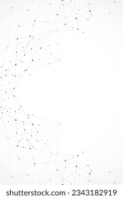 Vector illustration of minimalistic design with connecting the dots and lines. Abstract geometric background of science and technology concept