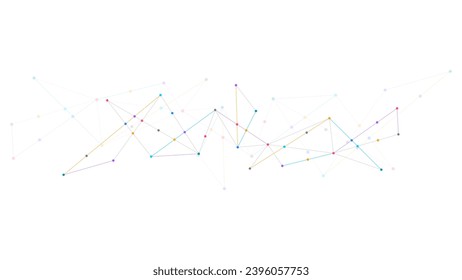 Ilustración vectorial del diseño minimalista con conexión de puntos y líneas. Resumen de los antecedentes geométricos del concepto de ciencia y tecnología
