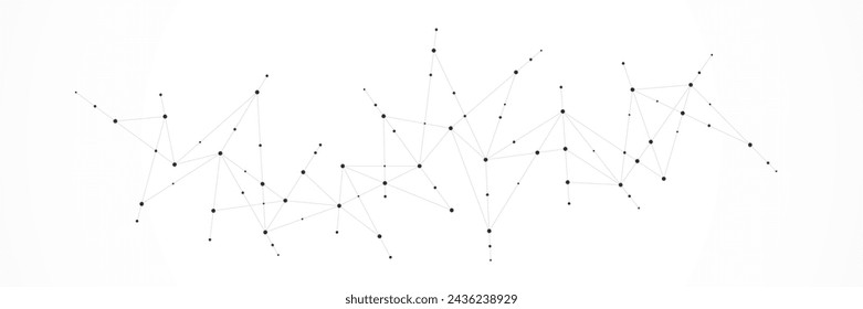 Ilustración vectorial de diseño minimalista con la conexión de los puntos y líneas. Resumen geométrico del concepto de ciencia y tecnología