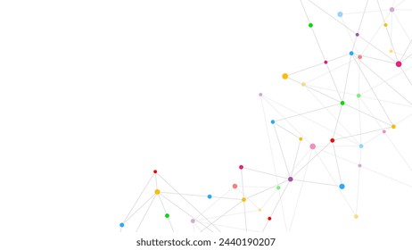 Vector illustration of minimalistic design with connecting the dots and lines. Abstract geometric background of science and technology concept