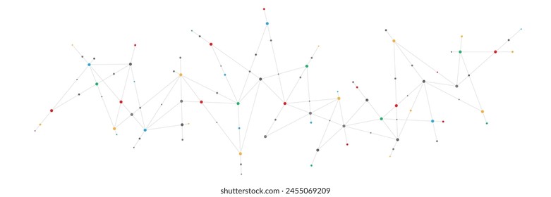 Vector illustration of minimalistic design with connecting the dots and lines. Abstract geometric background of science and technology concept