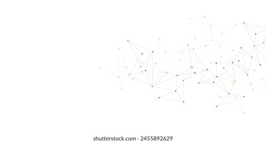 Ilustración vectorial del diseño minimalista con la conexión de los puntos y líneas. Abstractas fondo geométrico del concepto de ciencia y tecnología