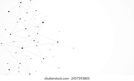 Vector illustration of minimalistic design with connecting the dots and lines. Abstract geometric background of science and technology concept
