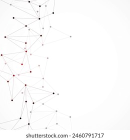 Ilustración vectorial del diseño minimalista con la conexión de los puntos y líneas. Abstractas fondo geométrico del concepto de ciencia y tecnología