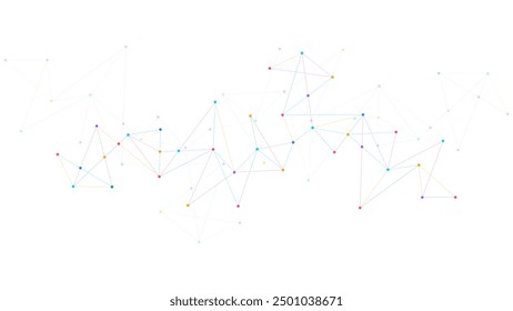 Vector illustration of minimalistic design with connecting the dots and lines. Abstract geometric background of science and technology concept