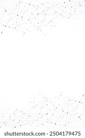 Vektorgrafik von minimalistischem Design mit Verbindung der Punkte und Linien. Abstrakter geometrischer Hintergrund des Wissenschafts- und Technologiekonzepts