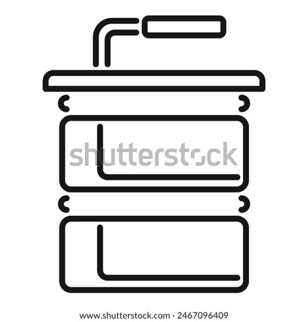 Vector illustration of a minimalistic double sink vanity in line art style, perfect for bathroom layouts
