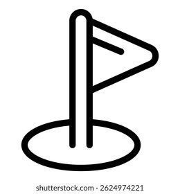 Ilustração vetorial de um ícone de bandeira minimalista em um suporte em preto e branco