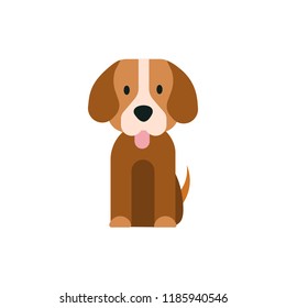 Vector illustration of minimalistic happy dog icon