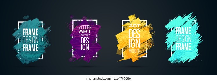 vector illustration. A minimalistic hipster colored frame design. Vector line gradient halftone. frame for text Modern Art graphics. design business cards, invitations, gift cards, flyers ,brochures