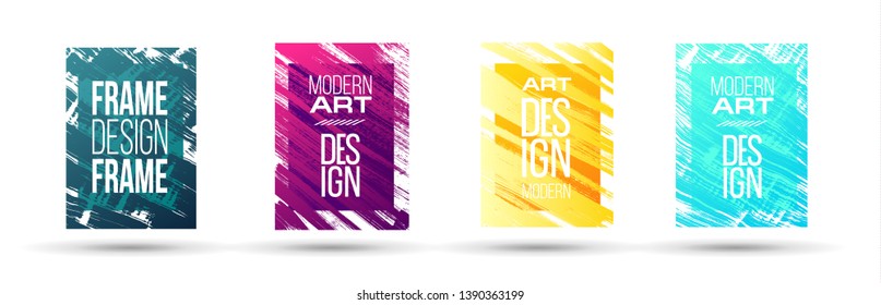 vector illustration. A minimalistic hipster colored frame design. Vector line gradient halftone. frame for text Modern Art graphics. design business cards, invitations, gift cards, flyers ,brochures