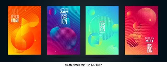 vector illustration. A minimalistic hipster colored frame design. Vector line gradient halftone. frame for text Modern Art graphics. design business cards, invitations, gift cards, flyers ,brochures