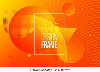 vector illustration. A minimalistic hipster colored frame design. Vector line gradient halftone. frame for text Modern Art graphics. design business cards, invitations, gift cards, flyers ,brochures