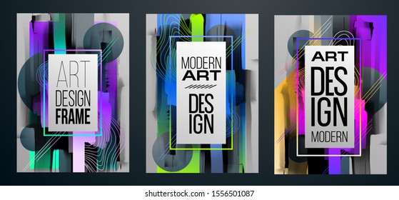 vector illustration. A minimalistic hipster colored frame design. Vector line gradient halftone. frame for text Modern Art graphics. design business cards, invitations, gift cards, flyers ,brochures