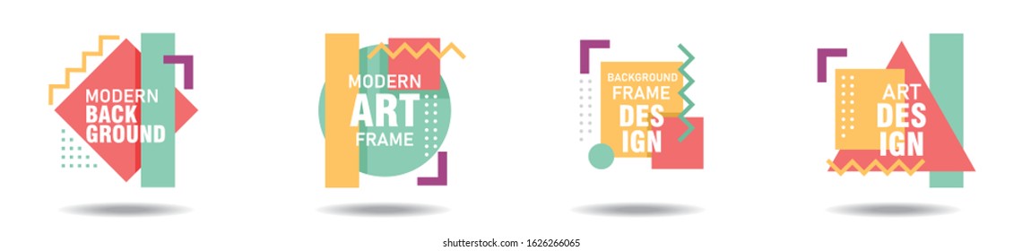 vector illustration. A minimalistic hipster colored frame design. Vector line gradient halftone. frame for text Modern Art graphics. design business cards, invitations, gift cards, flyers ,brochures