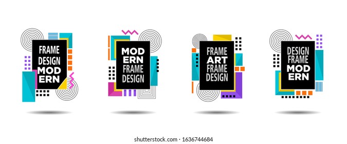 vector illustration. A minimalistic hipster colored frame design. Vector line gradient halftone. frame for text Modern Art graphics. design business cards, invitations, gift cards, flyers ,brochures