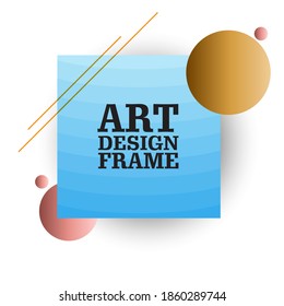 vector illustration. A minimalistic hipster colored frame design. Vector line gradient halftone. frame for text Modern Art graphics