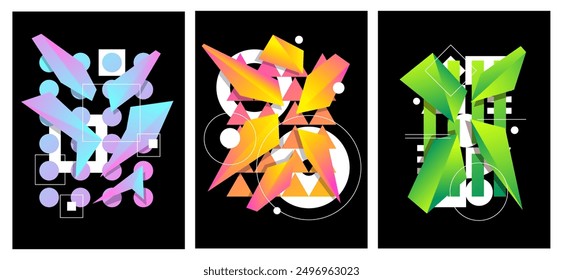 vector illustration. A minimalistic hipster colored frame design. Vector line gradient halftone. frame for text Modern Art graphics. design business cards, invitations, gift cards, flyers ,brochures
