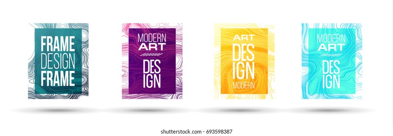 vector illustration. A minimalistic hipster colored frame design. Vector line gradient halftone. frame for text Modern Art graphics. design business cards, invitations, gift cards, flyers ,brochures
