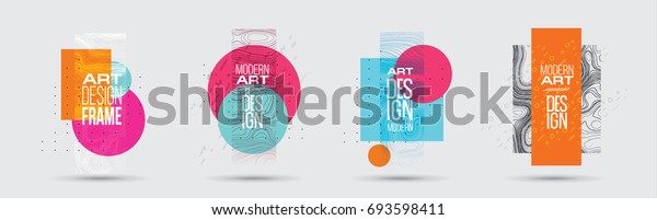 vector illustration. A minimalistic hipster\
colored frame design. Vector line gradient halftone. frame for text\
Modern Art graphics. design business cards, invitations, gift\
cards, flyers\
,brochures