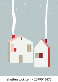 Ilustración vectorial de las casas minimalistas