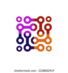 Vektorgrafik eines minimalistischen Logos mit verbundenen Punkten .sehr geeignet für die Verwendung als Firmenlogo.