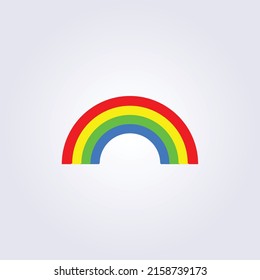 A vector illustration of a minimalistic rainbow on isolated white background