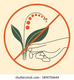 Ilustración vectorial en estilo minimalista sobre las reglas de conducta en el medio silvestre.