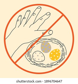 Vector illustration in minimalistic style about a rules of conduct in the wild.