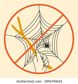 Vector illustration in minimalistic style about a rules of conduct in the wild.