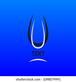Vector illustration of minimalistic trophy design with banner text on blue background