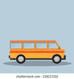 Vector illustration of minivan. Eps 10