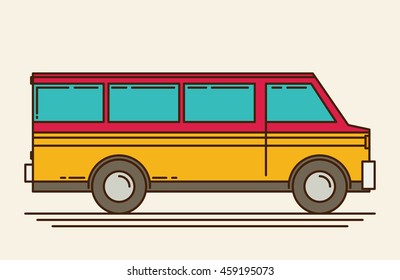 Vector illustration of minivan. Eps 10