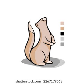 vector illustration mink animals nature symbol icon eps 10