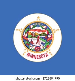 vector illustration of Minnesota flag