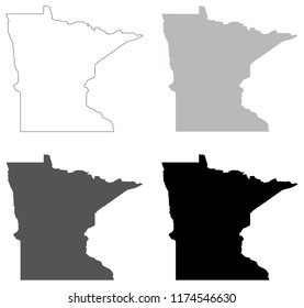 vector illustration of Minnesota maps